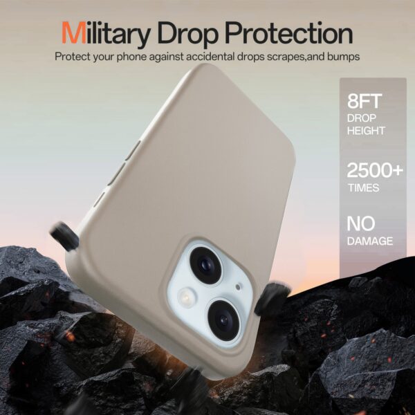 Solidenz Beige Siliconen iPhone 15 hoesje met MagSafe - Desert Sand - Afbeelding 6