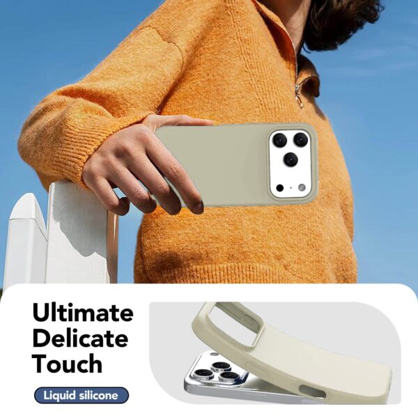 Solidenz Beige Siliconen iPhone 17 Pro hoesje met MagSafe - Desert Sand - Afbeelding 4