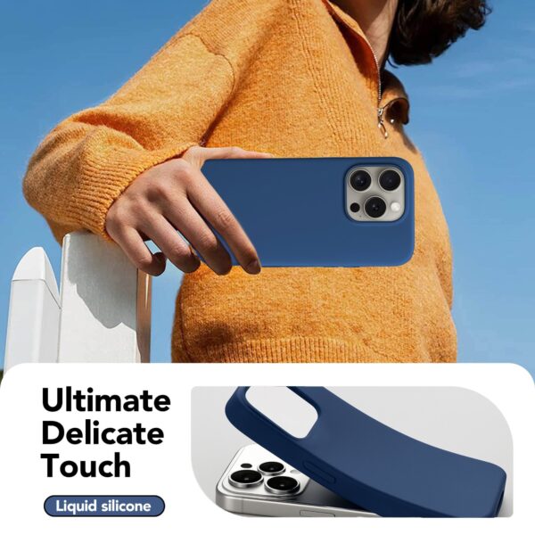 Solidenz Blauw Siliconen iPhone 15 Pro Max hoesje met MagSafe - Navy Blue - Afbeelding 4