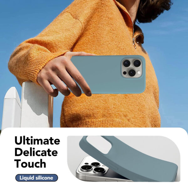 Solidenz Blauw Siliconen iPhone 15 Pro Max hoesje met MagSafe - Sierra Blue - Afbeelding 4