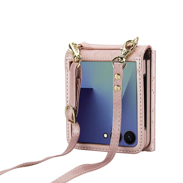 Fashion Portemonnee hoesje met koord Samsung Galaxy Z Flip 7 - Roségoud - Afbeelding 9