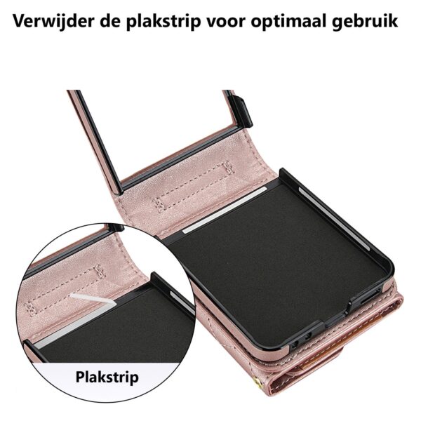 Fashion Portemonnee hoesje met koord Samsung Galaxy Z Flip 7 - Roségoud - Afbeelding 4