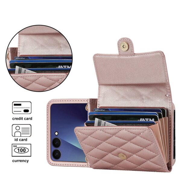 Fashion Portemonnee hoesje met koord Samsung Galaxy Z Flip 7 - Roségoud - Afbeelding 5