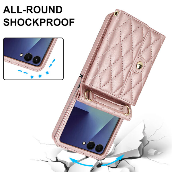 Fashion Portemonnee hoesje met koord Samsung Galaxy Z Flip 7 - Roségoud - Afbeelding 10