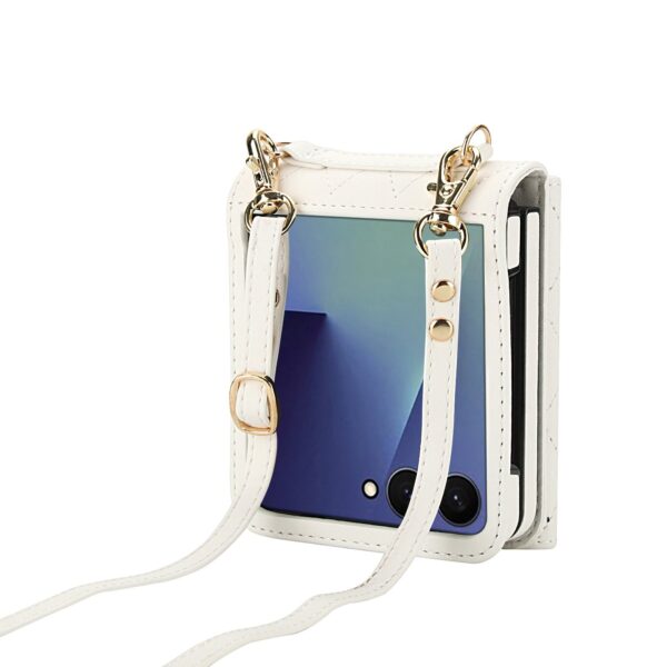 Fashion Portemonnee hoesje met koord Samsung Galaxy Z Flip 7 - Wit - Afbeelding 10