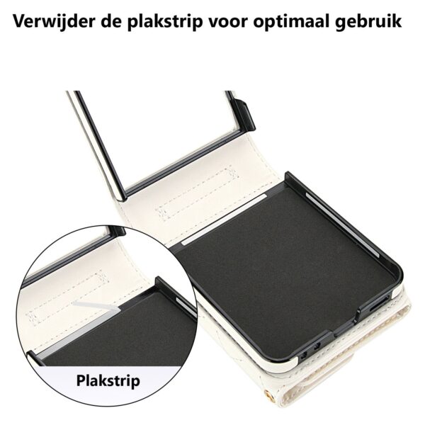 Fashion Portemonnee hoesje met koord Samsung Galaxy Z Flip 7 - Wit - Afbeelding 4