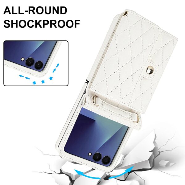 Fashion Portemonnee hoesje met koord Samsung Galaxy Z Flip 7 - Wit - Afbeelding 5