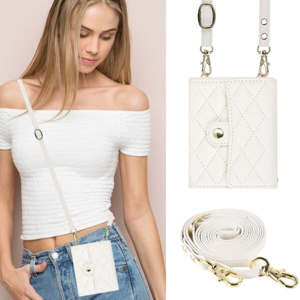 Fashion Portemonnee hoesje met koord Samsung Galaxy Z Flip 7 - Wit - Afbeelding 7
