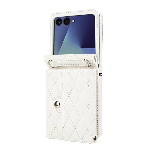 Fashion Portemonnee hoesje met koord Samsung Galaxy Z Flip 7 - Wit - Afbeelding 8