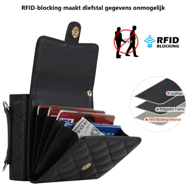 Fashion Portemonnee hoesje met koord Samsung Galaxy Z Flip 7 - Zwart - Afbeelding 10