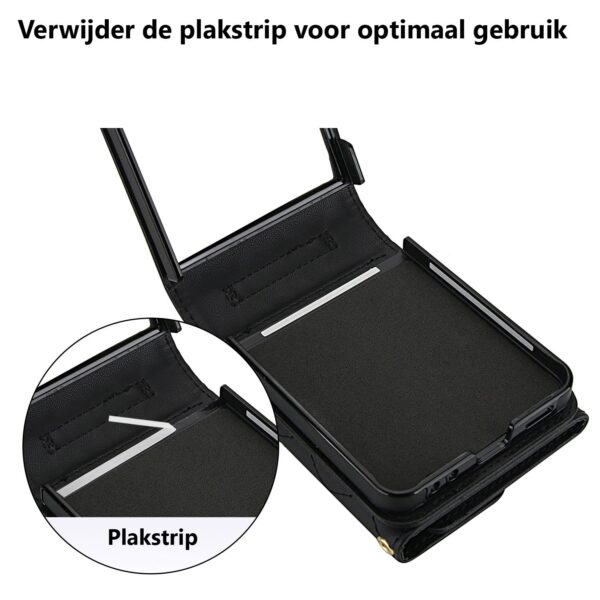 Fashion Portemonnee hoesje met koord Samsung Galaxy Z Flip 7 - Zwart - Afbeelding 3