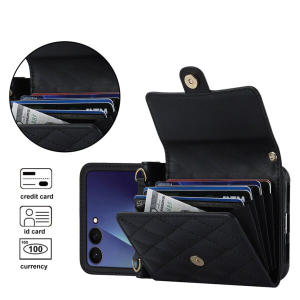 Fashion Portemonnee hoesje met koord Samsung Galaxy Z Flip 7 - Zwart - Afbeelding 5