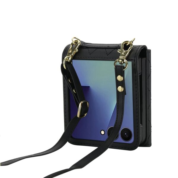 Fashion Portemonnee hoesje met koord Samsung Galaxy Z Flip 7 - Zwart - Afbeelding 9