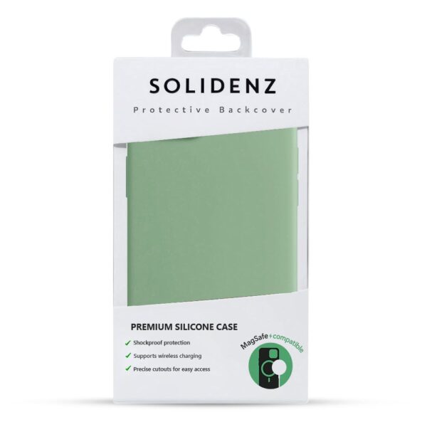 Solidenz Groen Siliconen iPhone 15 hoesje met MagSafe - Mint - Afbeelding 8