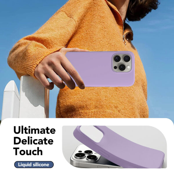 Solidenz Lila Siliconen iPhone 15 Pro Max hoesje met MagSafe - Lavender - Afbeelding 4