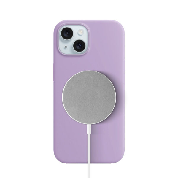 Solidenz Lila Siliconen iPhone 15 hoesje met MagSafe - Lavender - Afbeelding 2