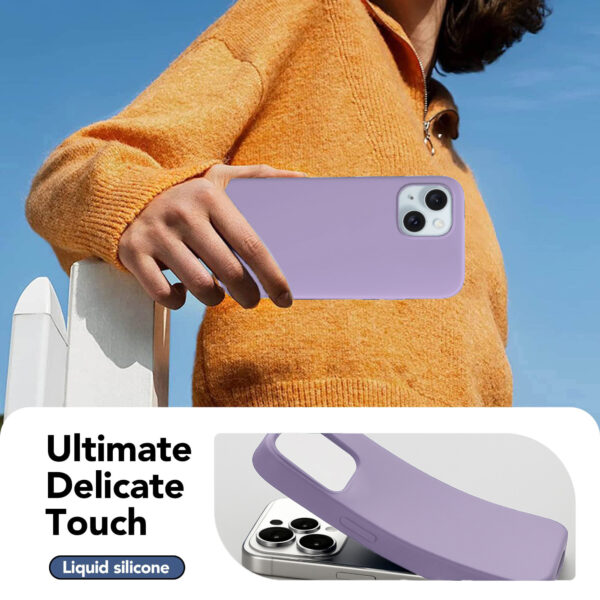 Solidenz Lila Siliconen iPhone 15 hoesje met MagSafe - Lavender - Afbeelding 4