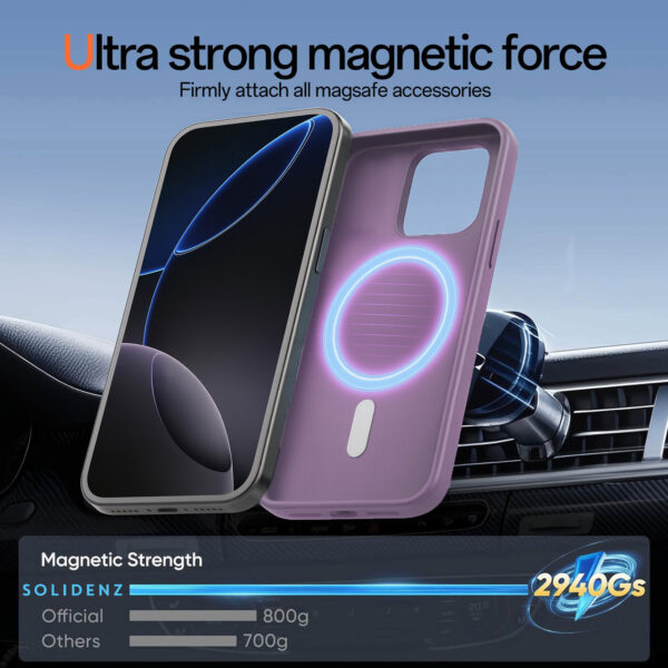 Solidenz Lila Siliconen iPhone 15 hoesje met MagSafe - Lavender - Afbeelding 5