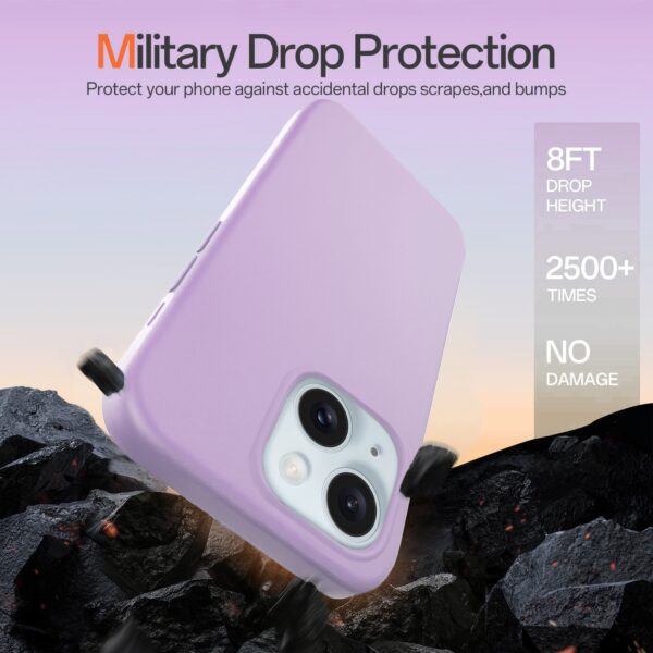 Solidenz Lila Siliconen iPhone 15 hoesje met MagSafe - Lavender - Afbeelding 6
