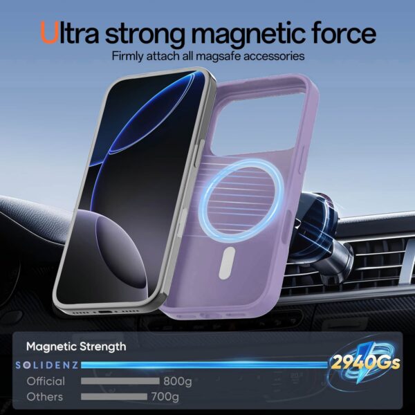 Solidenz Lila Siliconen iPhone 17 Pro hoesje met MagSafe - Lavender - Afbeelding 4