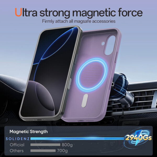 Solidenz Lila Siliconen iPhone 16 hoesje met MagSafe - Lavender - Afbeelding 5