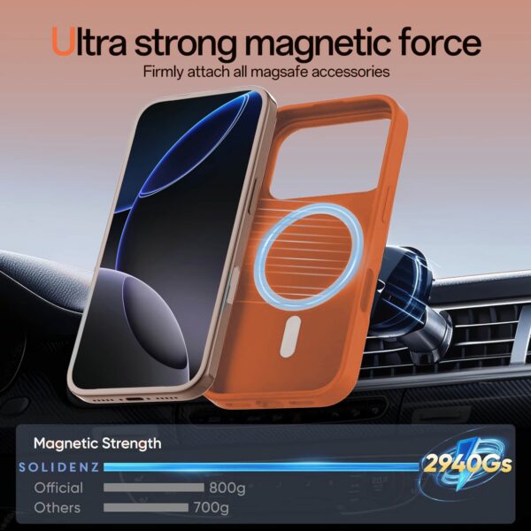Solidenz Oranje Siliconen iPhone 17 Pro hoesje met MagSafe - Papaya - Afbeelding 5