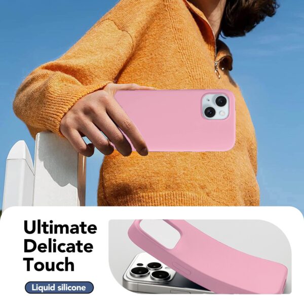 Solidenz Roze Siliconen iPhone 15 hoesje met MagSafe - Rose Quartz - Afbeelding 4
