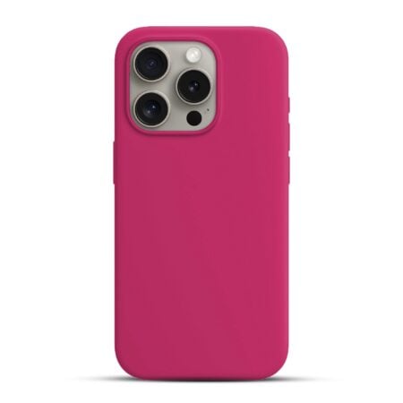 Solidenz Roze Siliconen iPhone 16 Pro Max hoesje met MagSafe – Royal Fuchsia