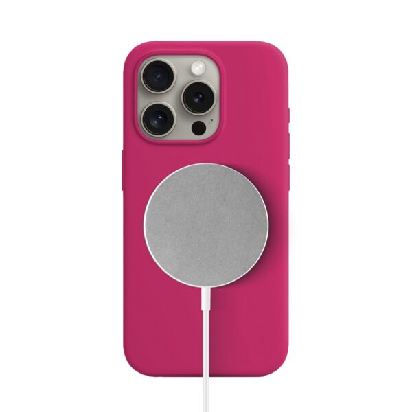 Solidenz Roze Siliconen iPhone 16 Pro Max hoesje met MagSafe - Royal Fuchsia - Afbeelding 2