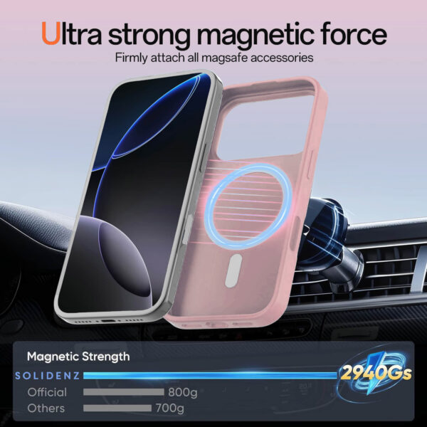 Solidenz Roze Siliconen iPhone 17 Pro hoesje met MagSafe - Rose Quartz - Afbeelding 5