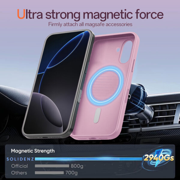 Solidenz Roze Siliconen iPhone 16 hoesje met MagSafe - Rose Quartz - Afbeelding 5