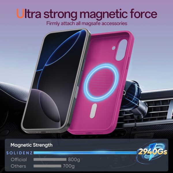 Solidenz Roze Siliconen iPhone 17 hoesje met MagSafe - Royal Fuchsia - Afbeelding 5