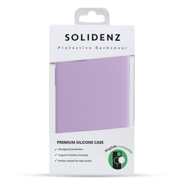 Solidenz Lila Siliconen iPhone 16 hoesje met MagSafe - Lavender - Afbeelding 7
