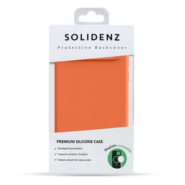 Solidenz Oranje Siliconen iPhone 17 hoesje met MagSafe - Papaya - Afbeelding 7