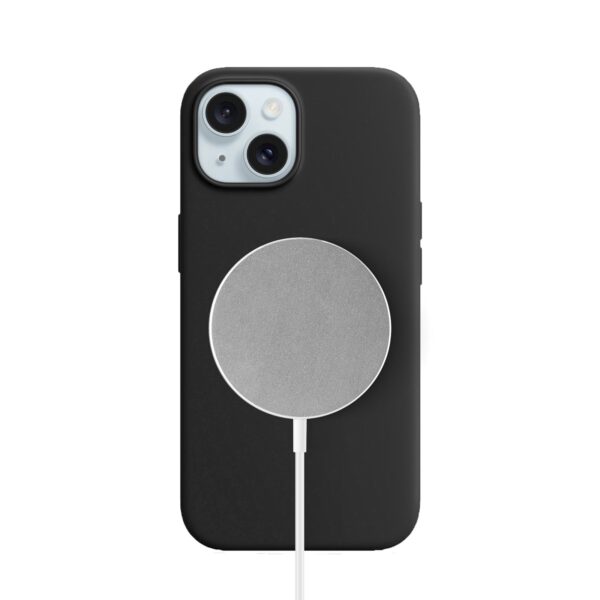 Solidenz Zwart Siliconen iPhone 14 en iPhone 13 hoesje met MagSafe - Midnight Black - Afbeelding 2