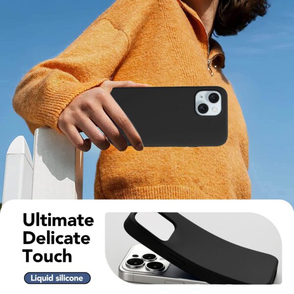 Solidenz Zwart Siliconen iPhone 14 en iPhone 13 hoesje met MagSafe - Midnight Black - Afbeelding 4