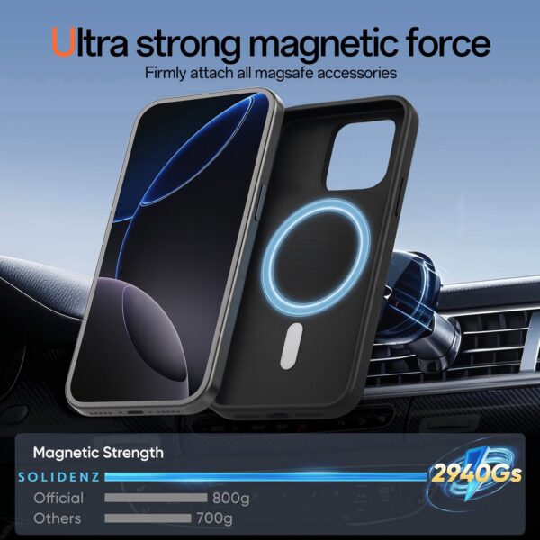 Solidenz Zwart Siliconen iPhone 14 en iPhone 13 hoesje met MagSafe - Midnight Black - Afbeelding 5