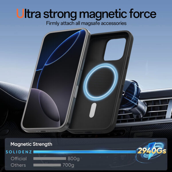 Solidenz Zwart Siliconen iPhone 16 Pro Max hoesje met MagSafe - Midnight Black - Afbeelding 5