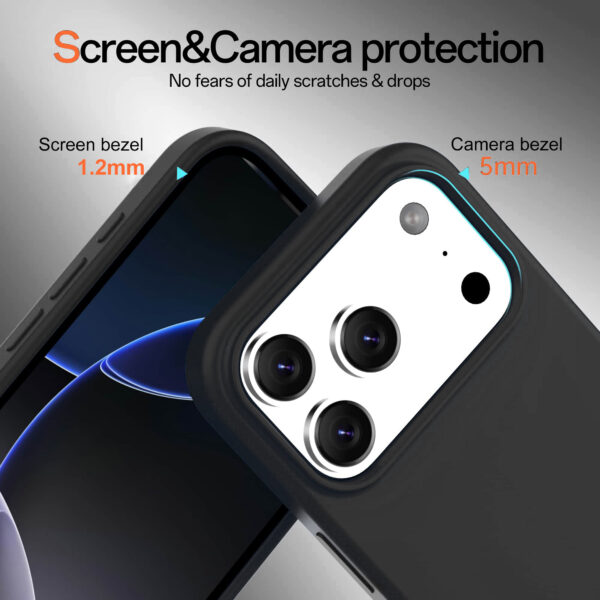 Solidenz Zwart Siliconen iPhone 17 Pro Max hoesje met MagSafe - Midnight Black - Afbeelding 3