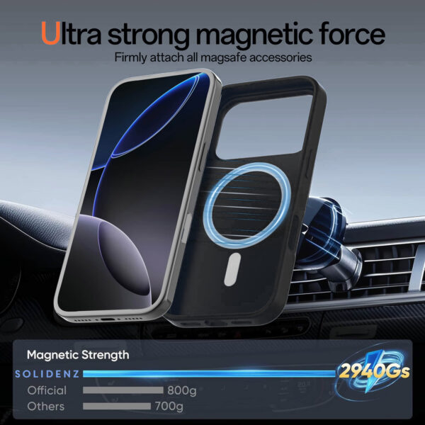 Solidenz Zwart Siliconen iPhone 17 Pro Max hoesje met MagSafe - Midnight Black - Afbeelding 5