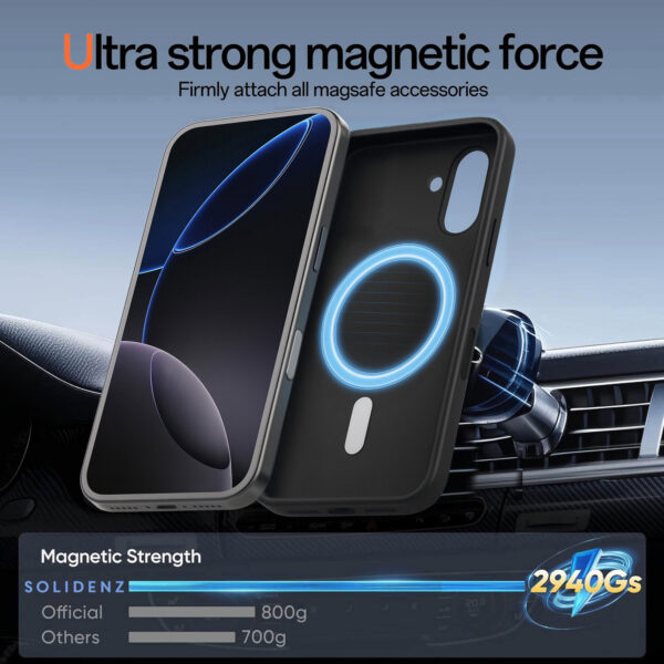 Solidenz Zwart Siliconen iPhone 16 hoesje met MagSafe - Midnight Black - Afbeelding 5
