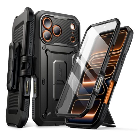 Supcase 360 Backcover met screen protector iPhone 17 Pro Max hoesje – Zwart