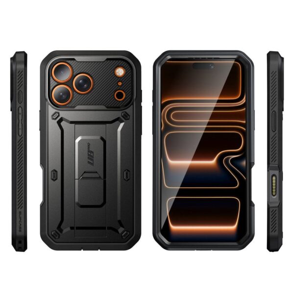 Supcase 360 Backcover met screen protector iPhone 17 Pro Max hoesje - Zwart - Afbeelding 2