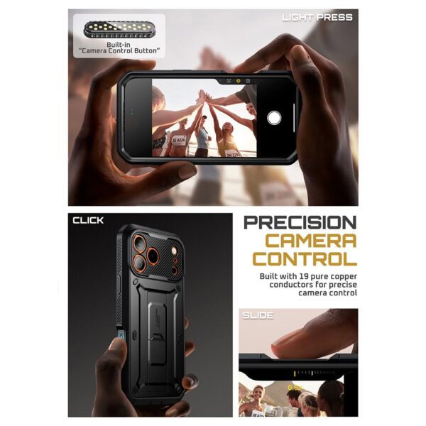 Supcase 360 Backcover met screen protector iPhone 17 Pro Max hoesje - Zwart - Afbeelding 6