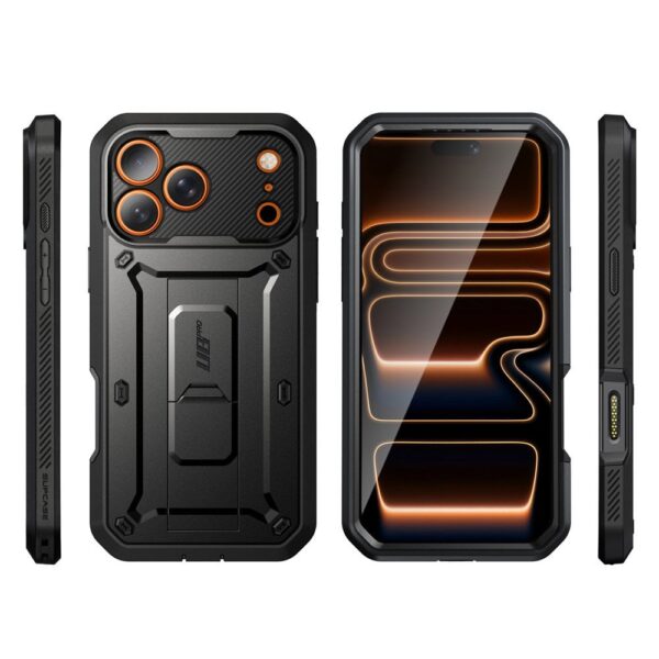 Supcase 360 Backcover met screen protector iPhone 17 Pro hoesje - Zwart - Afbeelding 2