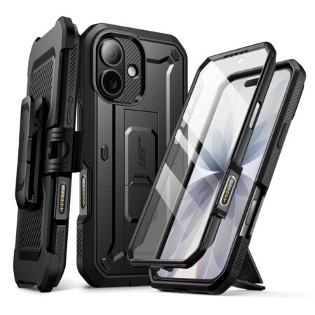 Supcase 360 Backcover met screen protector iPhone 17 hoesje – Zwart