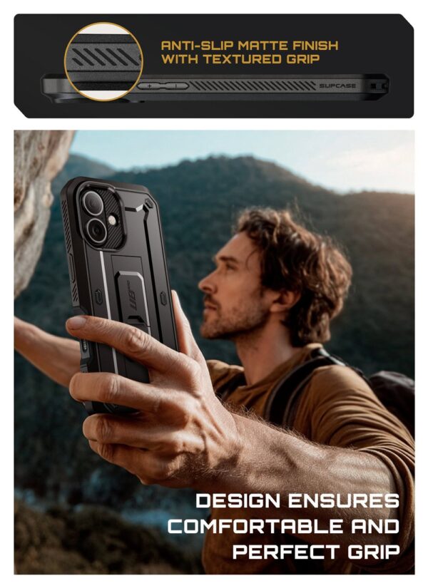Supcase 360 Backcover met screen protector iPhone 17 hoesje - Zwart - Afbeelding 11
