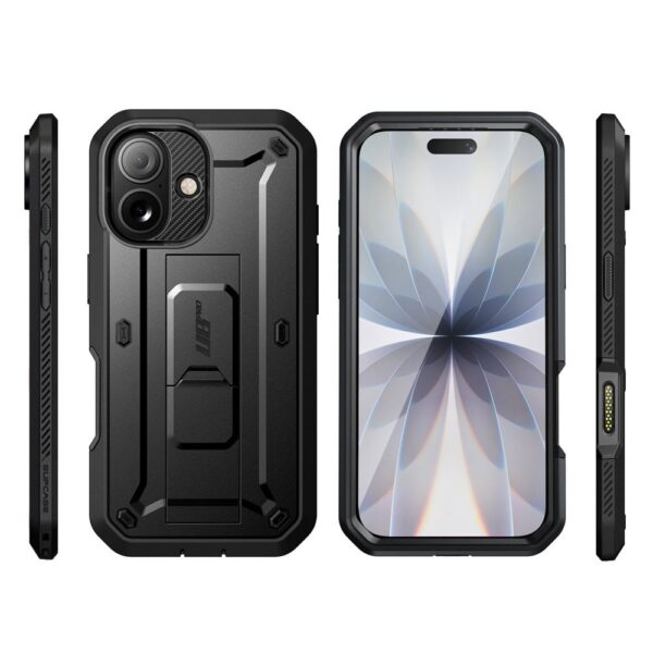 Supcase 360 Backcover met screen protector iPhone 17 hoesje - Zwart - Afbeelding 2