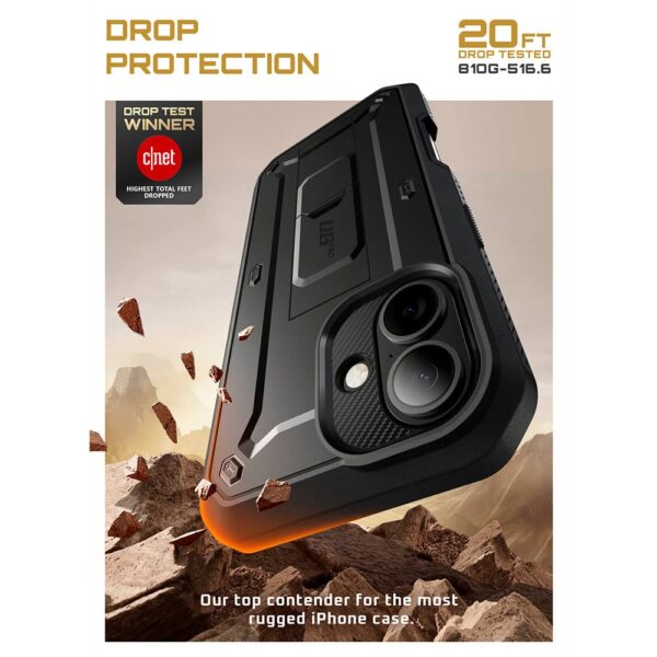 Supcase 360 Backcover met screen protector iPhone 17 hoesje - Zwart - Afbeelding 5
