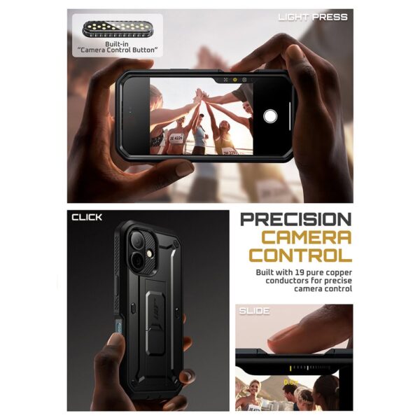 Supcase 360 Backcover met screen protector iPhone 17 hoesje - Zwart - Afbeelding 6